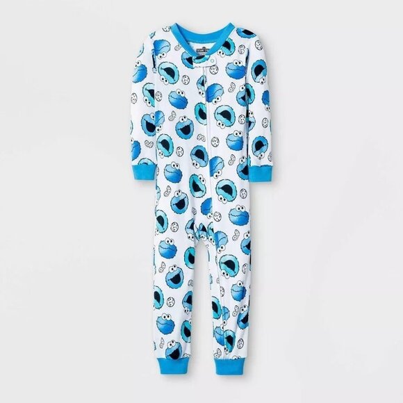 Sesame Street Boys' Cookie Monster Snug Fit Union Onesie 12M - Picture 1 of 3